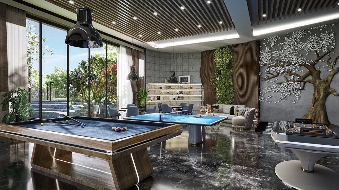 Modern 5 BHK villa front elevation with contemporary architecture design