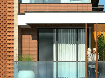 Climate Responsive Architecture - Terracotta cladding and high reflectance ceiling for natural lighting and ventilation